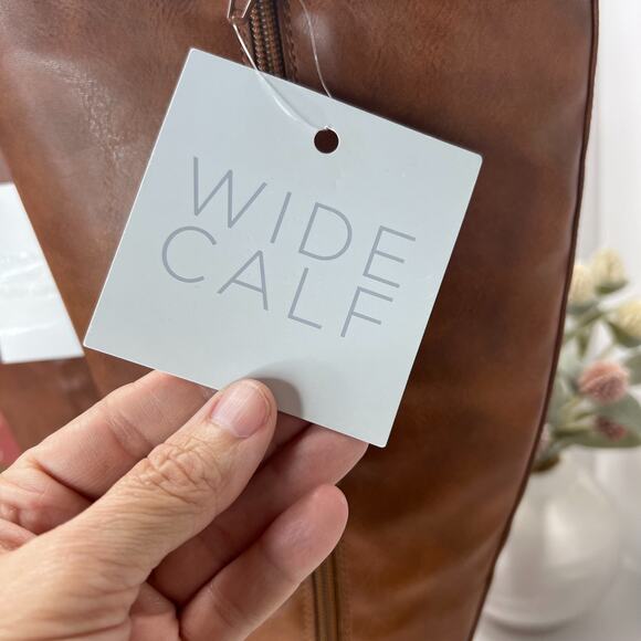 SOUL Naturalizer Adrian Knee High Wedge Boots Toffee Women 6M Wide Calf Tried On - Picture 10 of 12